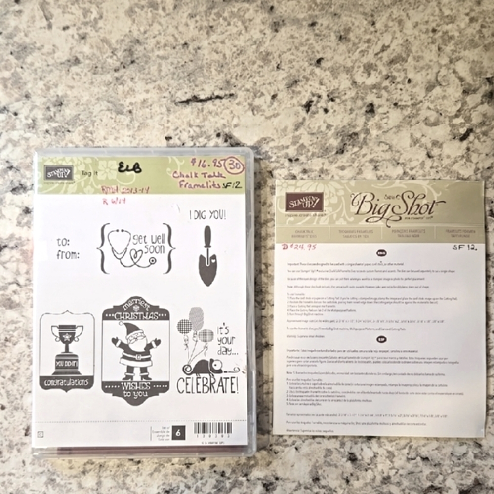 Stampin' Up! Tag It Stamp Set & Chalk Talk Framelits Dies Bundle